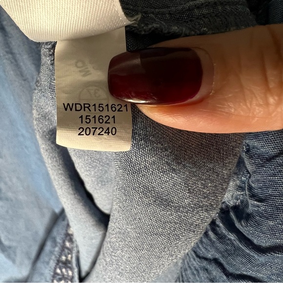 J. Jill Chambray Tencel Boho Embroidered Denim Dress - Picture 12 of 12